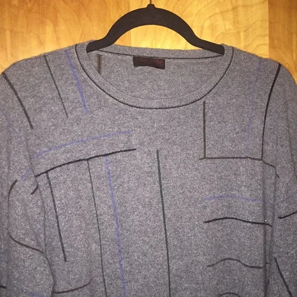 Men’s Gray Lenor Romano 100% Cashmere Sweater Size XXL
